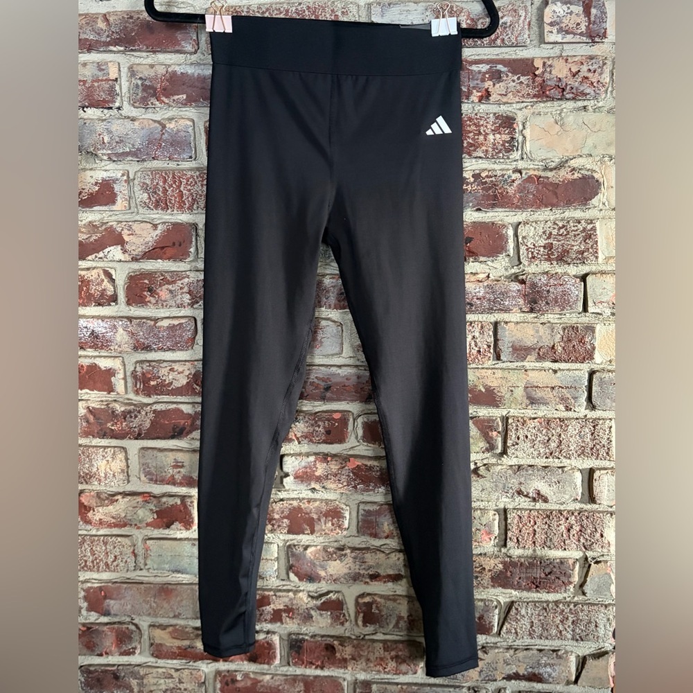 NWT Adidas High Rise Black Leggings Tight Fit Full Length Training Pants Size S